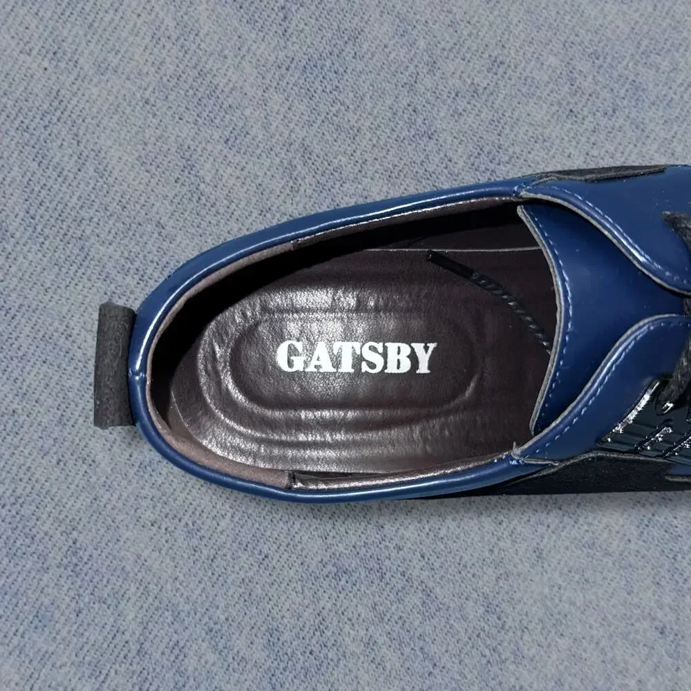 Gatsby Men’s Blue & Black Suede Oxford Orthopedic Dress Shoes – Size 11